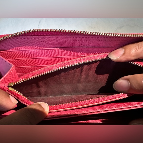 AUTHENTIC Prada Pink Saffiano Bow Wallet (Pre-Owned) - Picture 4 of 10